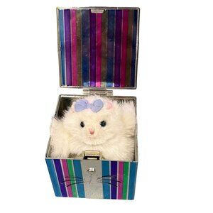 American Girl Bitty Baby 1999 Striped Gift Box With Plush Kitten Makes Noise
